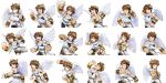  1boy angel angel_wings angry blue_eyes blush brown_hair clenched_hand confusion crossed_arms determined embarrassed expressions eyebrows eyes_closed fist hand_behind_head happy highres kid_icarus kid_icarus_uprising male male_focus nintendo pit_(kid_icarus) shocked super_smash_bros. sweatdrop tears thinking various_expressions video_games wings worried 