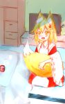  fox_girl fox_tail goddess highres japanese_clothes miko monster_girl mrakcuson sewayaki_kitsune_no_senko-san tagme tail 
