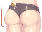  1girl ass ass_focus black_shorts close-up commentary_request denim denim_shorts from_behind original short_shorts shorts simple_background solo wakura_(gcdan) wedgie white_background 