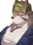  2019 anthro canid canine canis clothing fur hachi_duchi hi_res male mammal solo temujin tokyo_afterschool_summoners video_games white_fur wolf 