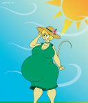  breasts cleavage clothed clothing dress female hat mammal mouse pregnant rodent satsumalord sky solo sun 
