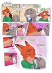  &lt;3 2019 akiric anthro border buckteeth canid canine clothed clothing comic dialogue dipstick_ears disney duo english_text eyes_closed female fox french_kissing gloves_(marking) green_eyes judy_hopps kissing lagomorph leporid male male/female mammal markings nick_wilde rabbit red_fox sound_effects speech_bubble teeth text white_border zootopia 