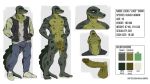  2019 absurd_res anthro balaclavacat balls clothed clothing crocodile crocodilian crocodylid digital_media_(artwork) erection flaccid hi_res humanoid_penis looking_at_viewer male model_sheet nipples nude partially_retracted_foreskin penis reptile retracted_foreskin scales scalie simple_background solo standing teeth text uncut 