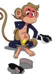  bow_tie brown_fur clothed clothing erection feet footwear fur hot_sake konsaru legwear male mammal monkey nintendo nintendo_switch peeking_out primate shoes socks solo underwear video_games yo-kai_watch 