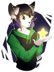  2019 5_fingers anthro bastika black_nose clothed clothing digital_media_(artwork) ear_piercing ear_ring felid feline hoodie male mammal piercing solo yellow_eyes 