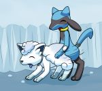  alolan_vulpix canid canine female feral feral_on_feral fox gau_(artist) hi_res male male/female mammal nintendo pok&eacute;mon pok&eacute;mon_(species) pok&eacute;mon_mystery_dungeon regional_variant riolu sex video_games 