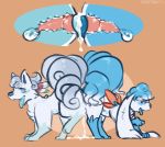  3_toes all_fours alolan_vulpix blue_blush blue_nose blue_paws blue_tongue butt canine_dildo cumlube dildo double_dildo dripping duo ears_down ears_up female female/female feral feral_on_feral internal legendary_pok&eacute;mon long_ears looking_pleasured markings multi_tail nintendo one_leg_up open_mouth pocketpaws pok&eacute;mon pok&eacute;mon_(species) raised_leg raised_tail regional_variant sex_toy shaymin shaymin_(sky_form) short_ears snout socks_(marking) toes video_games 