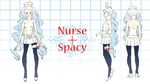  concept_art gloves hat hatsune_miku legs long_hair nararika nurse nurse_cap pantyhose project_diva_(series) project_diva_2nd red_eyes silver_hair spacey_nurse_(module) very_long_hair vocaloid 