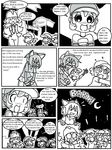  &gt;_&lt; :o animal_ears captain closed_eyes comic english genderswap greyscale hat helmet monochrome multiple_girls night non-web_source oekaki team_fortress_2 the_engineer the_heavy the_scout 