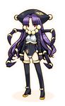  797 :&lt; bad_id bad_pixiv_id eyes hat insect_girl long_hair monster_girl multiple_legs noir_(rance) purple_hair rance_(series) red_eyes sengoku_rance solo spider_girl thighhighs 