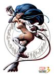  animal_ears ass big_hair breasts cat_ears cat_tail claws fangs felicia fur green_eyes highres large_breasts long_hair marvel marvel_vs._capcom marvel_vs._capcom_3 monster_girl mori_toshiaki official_art one_eye_closed open_mouth outstretched_hand pointy_ears slit_pupils solo standing standing_on_one_leg tail vampire_(game) 