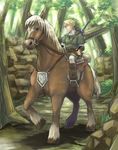  artist_request blonde_hair epona gloves hat horse link male_focus nature pointy_ears solo the_legend_of_zelda 