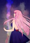  bad_id bad_pixiv_id blue_eyes dress long_hair megurine_luka open_mouth pink_hair solo vocaloid yurari_(co10rs) 