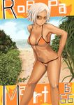  bad_id bad_pixiv_id beach bikini blonde_hair brown_eyes day mokko_(kamiko!) original short_hair solo sunglasses swimsuit 