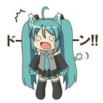  1girl ahoge animal_ears blue_hair blush cat_ears cat_paws cat_tail detached_sleeves fang hatsune_miku kemonomimi_mode long_hair lowres necktie o_o open_mouth paws skirt solo surprised sweatdrop tail thighhighs twintails vocaloid yunkaasu_(kakushiaji) 