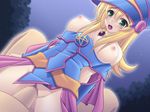  1girl blonde_hair breasts censored cowgirl_position dark_magician_girl duel_monster green_eyes sex straddling vaginal yu-gi-oh! yuu-gi-ou_duel_monsters 