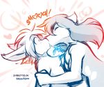  &lt;3 2019 anthro basitin blush canid canine canis casual_nudity chest_tuft crystal duo english_text eyes_closed female fur hair jewelry keidran keith_keiser kissing male male/female mammal monochrome natani necklace nude shocked simple_background sketch surprise text tom_fischbach tuft twokinds webcomic white_background wolf 
