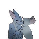 &lt;3 blush chiropteran cuddling kissing lary_(yinller) mammal montimer_(yinller) mouse rodent yinller 