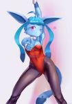  &lt;3 ancesra anthro blue_fur bunny_costume costume cuffs_(disambiguation) eeveelution female flurry_(character) fur gesture glaceon hi_res nintendo one_eye_closed pink_eyes pointing pok&eacute;mon pok&eacute;mon_(species) solo video_games wink 