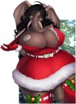  anthro big_breasts big_penis breasts christmas clothed clothing curvaceous dickgirl elephant elephantid flaccid gizmo0sue gloves holidays huge_breasts intersex legwear looking_at_viewer mammal nipple_outline penis proboscidean puivei solo standing thigh_highs 