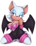 big_breasts breasts camel_toe chiropteran cleavage clothed clothing eyeshadow female fully_clothed hi_res lipstick looking_at_viewer makeup mammal rouge_the_bat saltwatertoffee simple_background solo sonic_(series) wings 