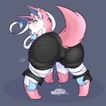  2019 big_butt blush butt eeveelution feral looking_at_viewer looking_back mammal nic-m-lyc nintendo nude pok&eacute;mon pok&eacute;mon_(species) pussy pussy_juice saliva solo sylveon tongue tongue_out video_games 