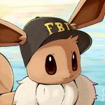  :3 ambiguous_gender black_nose blue_background brown_eyes brown_fur chest_tuft clothed clothed_feral clothing eevee fbi feral fluffy fluffy_tail fur hat long_ears looking_at_viewer nintendo plattyneko pok&eacute;mon pok&eacute;mon_(species) simple_background solo tan_fur tuft video_games 