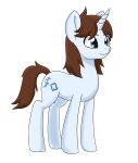  2019 absurd_res alpha_channel blue_eyes blue_fur brown_hair chedx equid fan_character feral full_body fur hair hi_res horn male mammal my_little_pony simple_background solo transparent_background unicorn 