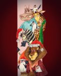  alakay_alex avian bird christmas christmas_sweater common_hippopotamus dreamworks equid equine felid giraffe giraffid gloria_the_hippopotamus hippopotamid holidays kowalski lawliet-rmadagascar lion looking_at_viewer madagascar_(series) mammal marty_the_zebra melman_mankiewicz_iii pantherine penguin private rico scarf skipper zebra 