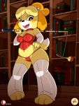  2019 4_fingers animal_crossing anthro bedroom_eyes breasts buckteeth camel_toe canid canine canis choker cleavage clothed clothing corset digital_media_(artwork) domestic_dog domination female female_domination fishing_rod furboz grin half-closed_eyes hand_on_hip holding_object isabelle_(animal_crossing) legwear lingerie looking_at_viewer looking_down low-angle_view mammal navel nintendo pose seductive shih_tzu skimpy smile teeth thigh_highs thong toy_dog video_games 