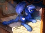  2019 blue_eyes detailed_background digital_media_(artwork) equid equine fan_character female feral hioshiru hooves mammal my_little_pony pussy smile solo yellow_eyes 