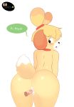  2019 absurd_res animal_crossing anthro big_butt blush butt canid canine canis disembodied_penis domestic_dog duo female female_focus fur hair hi_res isabelle_(animal_crossing) looking_at_viewer looking_back male male/female mammal nintendo nude open_mouth penetration penis pussy rear_view sex shih_tzu simple_background solo_focus toy_dog vaginal vaginal_penetration video_games yellow_fur yiankut_kugt 