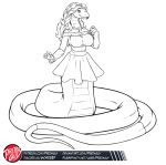  anthro big_breasts breasts clothed clothing coiling digital_media_(artwork) female garter_snake hair non-mammal_breasts predaguy reptile scalie scarlett_g skirt smile snake sweater tongue tongue_out topwear 