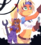  2019 5_fingers anthro bandicoot blonde_hair blue_eyes breasts chip_&#039;n_dale_rescue_rangers coco_bandicoot crash_bandicoot_(series) disney duo eyewear female fur gadget_hackwrench goggles green_eyes hair kempferzero long_hair mammal marsupial mouse multicolored_fur naughty_dog orange_fur rodent simple_background sony_corporation sony_interactive_entertainment tools video_games wrench 