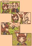  4koma :3 aliasing animal_humanoid ball bell_collar black_fur blue_eyes blush brown_fur brown_hair canid canid_humanoid canine canine_humanoid canis carameldere cat_humanoid clothed clothing collar comic dialogue dog_humanoid domestic_cat domestic_dog duo excited eyes_closed felid felid_humanoid feline feline_humanoid felis female fur green_eyes hair happy humanoid mammal open_mouth profanity restricted_palette shirt simple_background smile speech_bubble tailwag tears text text_background topwear white_hair 