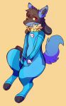  :3 anubian_jackal canid canine canis chest_spike clothing dreadlocks gun hair jackal looking_at_viewer lucario male mammal metroid nintendo paws pok&eacute;mon pok&eacute;mon_(species) ranged_weapon smilling stripes suit video_games weapon wide_hips xishka zero_suit 