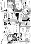  &gt;_&lt; 6+girls :3 ;d ^q^ antenna_hair bangs chibi comic commentary_request double_bun eyebrows_visible_through_hair eyes_closed fairy_(kantai_collection) greyscale hair_ornament hairclip holding holding_microphone idol jintsuu_(kantai_collection) kantai_collection koruri long_hair look-alike looking_at_viewer microphone monochrome multiple_girls naka_(kantai_collection) one_eye_closed open_mouth ponytail school_uniform searchlight sendai_(kantai_collection) serafuku short_hair smile tearing_up translation_request twintails two_side_up v younger 