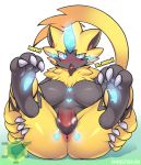  ! anthro anus big_breasts blue_eyes blush breasts claws disembodied_penis duo felid female fur hi_res humanoid_penis legendary_pok&eacute;mon male male/female mammal meow nintendo open_mouth penetration penis pok&eacute;mon pok&eacute;mon_(species) pussy rabbitbrush sex simple_background solo_focus spread_legs spreading vaginal vaginal_penetration video_games white_background yellow_fur zeraora 
