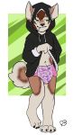  canid canine canis clothing diaper domestic_dog hoodie jason klee-kai mammal pull-up roger smug 