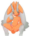  2019 anthro areola arm_tuft balls blush butt ear_tuft elpatrixf erection eyebrows floppy_ears flustered front_view fur humanoid_penis lagomorph leg_tuft long_ears looking_at_viewer lopunny male mammal navel nintendo nipples nude orange_fur penis pok&eacute;mon pok&eacute;mon_(species) pok&eacute;mon_fusion presenting presenting_penis sharp_teeth sitting solo spread_legs spreading star_eyes teeth thick_eyebrows trapinch tuft video_games 