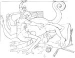  big_penis chameleon erection gingatokkyu gym huge_penis human human_to_anthro implied_transformation line_art lizard long_tongue macro male mammal multi_arm multi_body multi_leg multi_limb multifur penis reptile scalie solo taur tongue transformation 