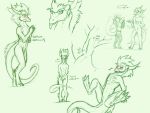  ambiguous_gender anthro blush canid canine clothing digitigrade dragon drayke_eternity flat_chested fox herm hindpaw horn intersex legwear looking_at_viewer lying mammal mane on_back paws pussy scar slit stockings tongue tongue_out 