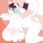  1:1 anthro big_breasts blush breasts curvaceous felid feline female hi_res huge_breasts hyper hyper_breasts kneeling looking_at_viewer mammal nipples nude opqhlak smile solo 