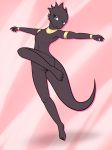  2019 anthro dancing female hi_res jewelry kobold lizard looking_at_viewer nude reptile ryder_sechrest scalie simple_background 