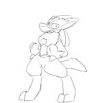  1:1 3_toes angry aquestionableponyblog black_and_white casual_nudity female fur long_ears lucario monochrome nintendo nude pointy_ears pok&eacute;mon pok&eacute;mon_(species) pussy semi-anthro simple_background spikes toes video_games 