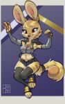  anthro brown_eyes clothed clothing female fur mammal pawpads police reign-2004 rodent solo springhare tan_fur toeless_shoes uniform yellow_fur 