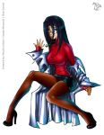 black_hair brunette game kyoko_minazuki long_hair pantyhose red rival school skirt 
