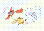  alolan_vulpix creatures_(company) game_freak gen_1_pokemon gen_4_pokemon gen_7_pokemon highres mohupocket nintendo no_humans pikachu pokemon pokemon_(game) pokemon_sm rotom rotom_dex 