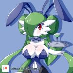  2019 big_breasts blush breasts bunny_costume clothing cosplay costume fake_ears fake_rabbit_ears female gardevoir hair hi_res looking_at_viewer lucyfercomic nintendo patreon pok&eacute;mon pok&eacute;mon_(species) rosa_(pok&eacute;mon) smile solo video_games 