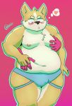  &lt;3 2019 anthro belly big_butt black_nose blush bulge butt canid canine canis clothing domestic_dog herding_dog invalid_tag jockstrap male mammal moobs nipples overweight overweight_male shikapandakuma simple_background slightly_chubby soft thick_thighs underwear welsh_corgi wide_hips 